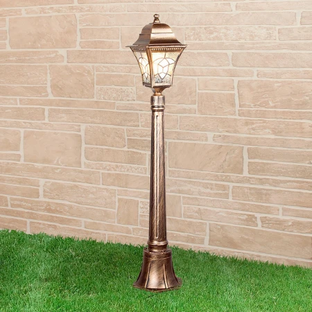 Уличный светильник на столбе Altair F черное золото IP44 Elektrostandard Altair F черное золото