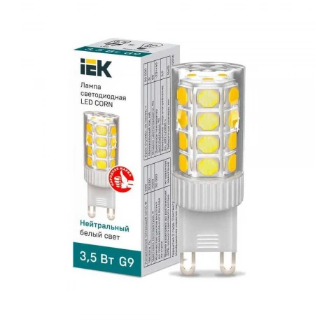 Лампа светодиодная IEK G9 3,5W 4000K прозрачная LLE-CORN-4-230-40-G9