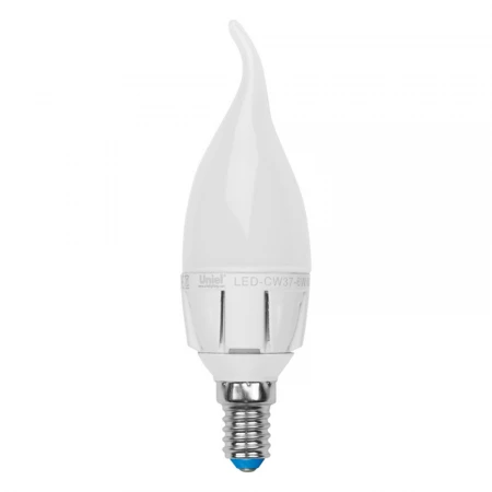Лампа светодиодная диммируемая Uniel E14 6W 4500K матовая LED-CW37-6W/NW/E14/FR/DIM 08692