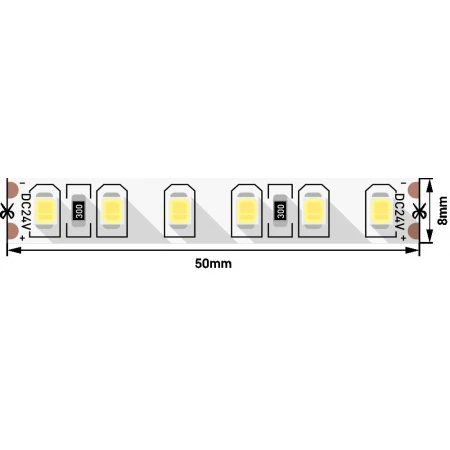 Светодиодная лента SWG 9,6W/m 120Led/m 2835SMD холодный белый 5M SWG2120-24-9.6-W-М 010108