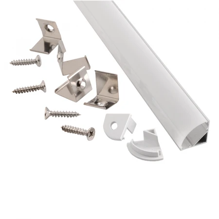 Профиль General GAL-GLS-2000-16-16 угловой (2м профиль+2м рассеиватель+2заглушки+4 скоб с шурупами 1/100)