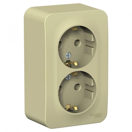 Розетка двойная 2К+З Systeme Electric Blanca 16A 250V бежевая BLNRA010217