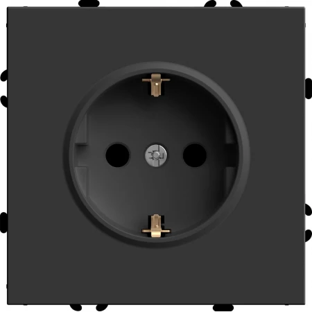 Розетка 2P+PE Stekker Эмили со шторками черный уголь RST16-5110-05 49854