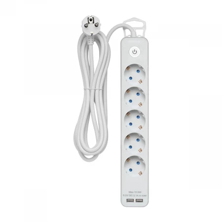 Удлинитель Duwi 2хUSB 5гн 3м с/з 32068 5