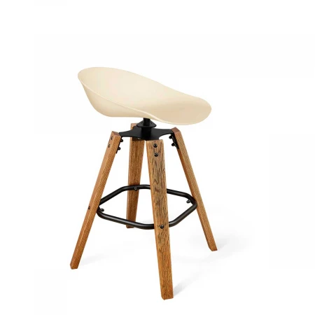 Полубарный стул Sheffilton SHT-ST19/S93 бежевый/браш.коричневый/черный муар 7576548301