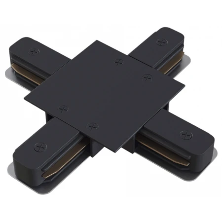 Коннектор X-образный Hesby Lighting Skylite для встраиваемого шинопровода 220В, чёрный HSBL_0017