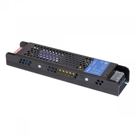 Блок питания интерьерный ELF, 12В, 200Вт, плоский металлический перфорированный корпус (черный) ELF-12200BEslim-JH