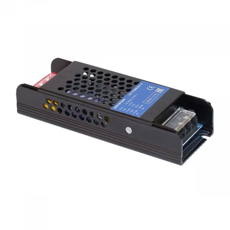 Блок питания интерьерный ELF, 12В, 100Вт, плоский металлический перфорированный корпус (черный) ELF-12100BEslim-JH