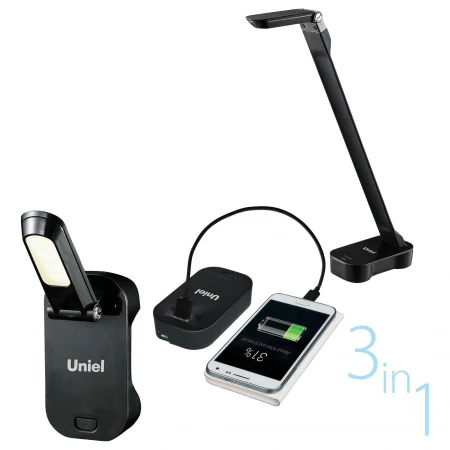 Настольная лампа офисная TLD-530 Black/LED/200Lm/6400K/PB