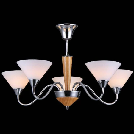 Люстра Natali Kovaltseva 11400/5C CHROME, OAK 11400